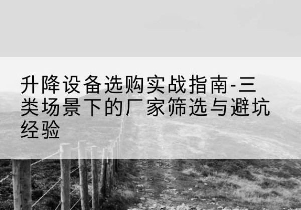 定远移动式升降机厂家推荐-升降设备选购实战指南-三类场景下的厂家筛选与避坑经验