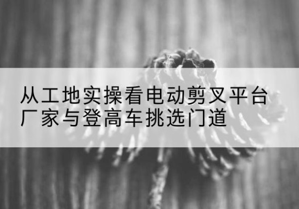 定远电动剪叉升降平台厂家-从工地实操看电动剪叉平台厂家与登高车挑选门道
